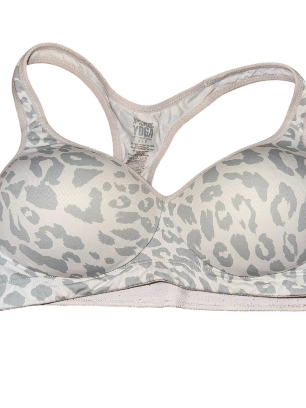 VS pink yoga push-up sports bra leopard print